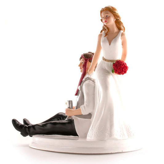 FIGURA TARTA BODA PAREJA BEBIDOS 20 CM