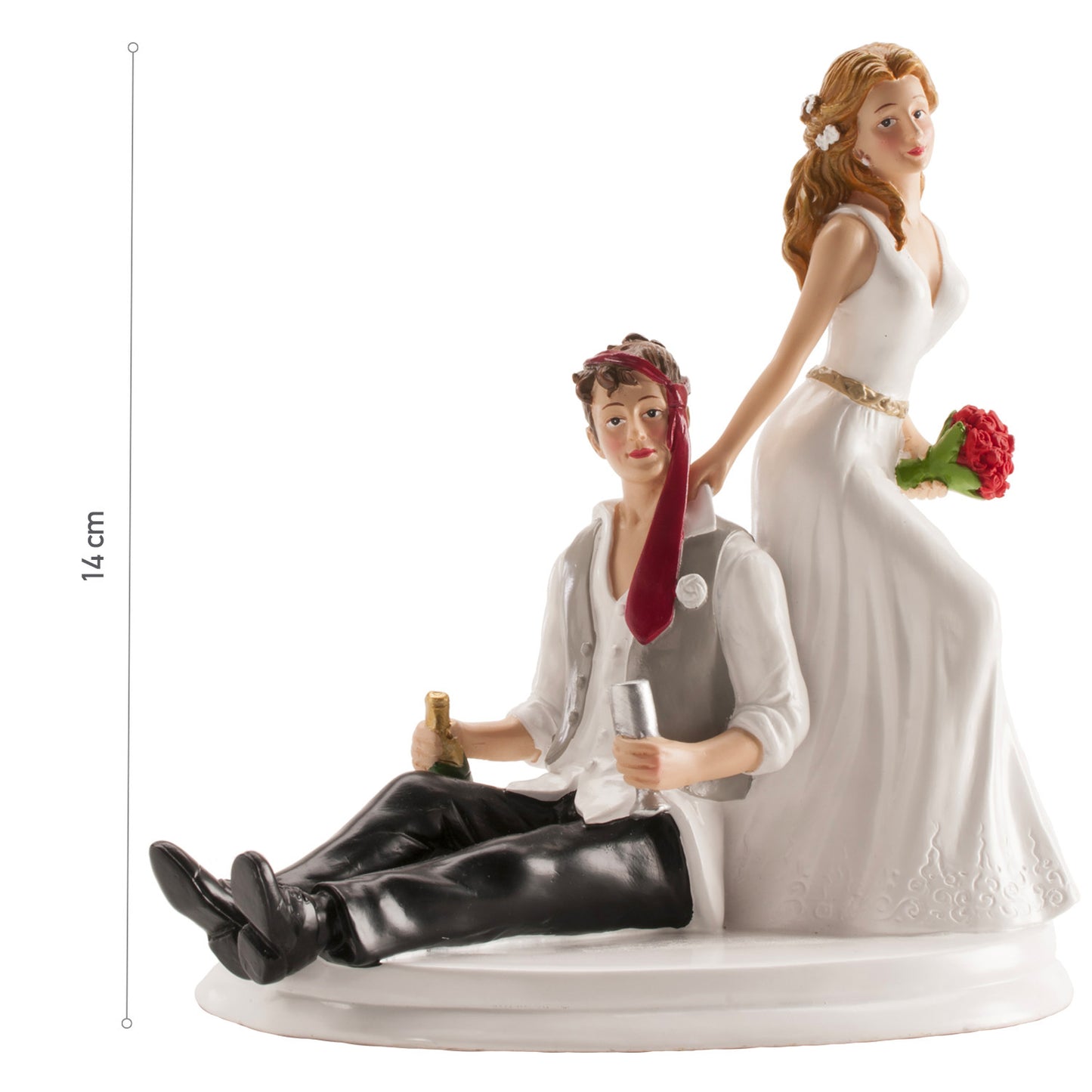 FIGURA TARTA BODA PAREJA BEBIDOS 20 CM