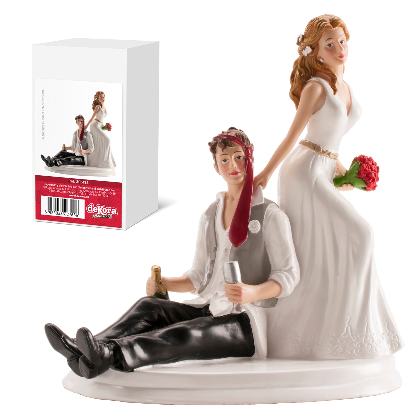 FIGURA TARTA BODA PAREJA BEBIDOS 20 CM