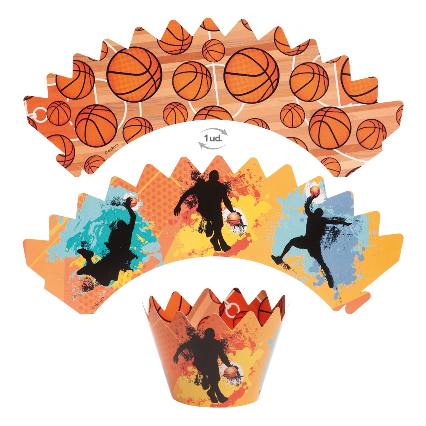 Kit Fiesta Baloncesto: Oblea + Cupcakes + Figuras