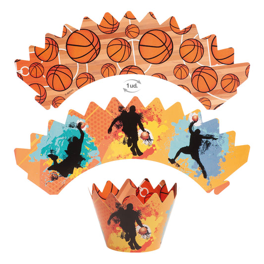 KIT DECORACION CUPCAKES BALONCESTO