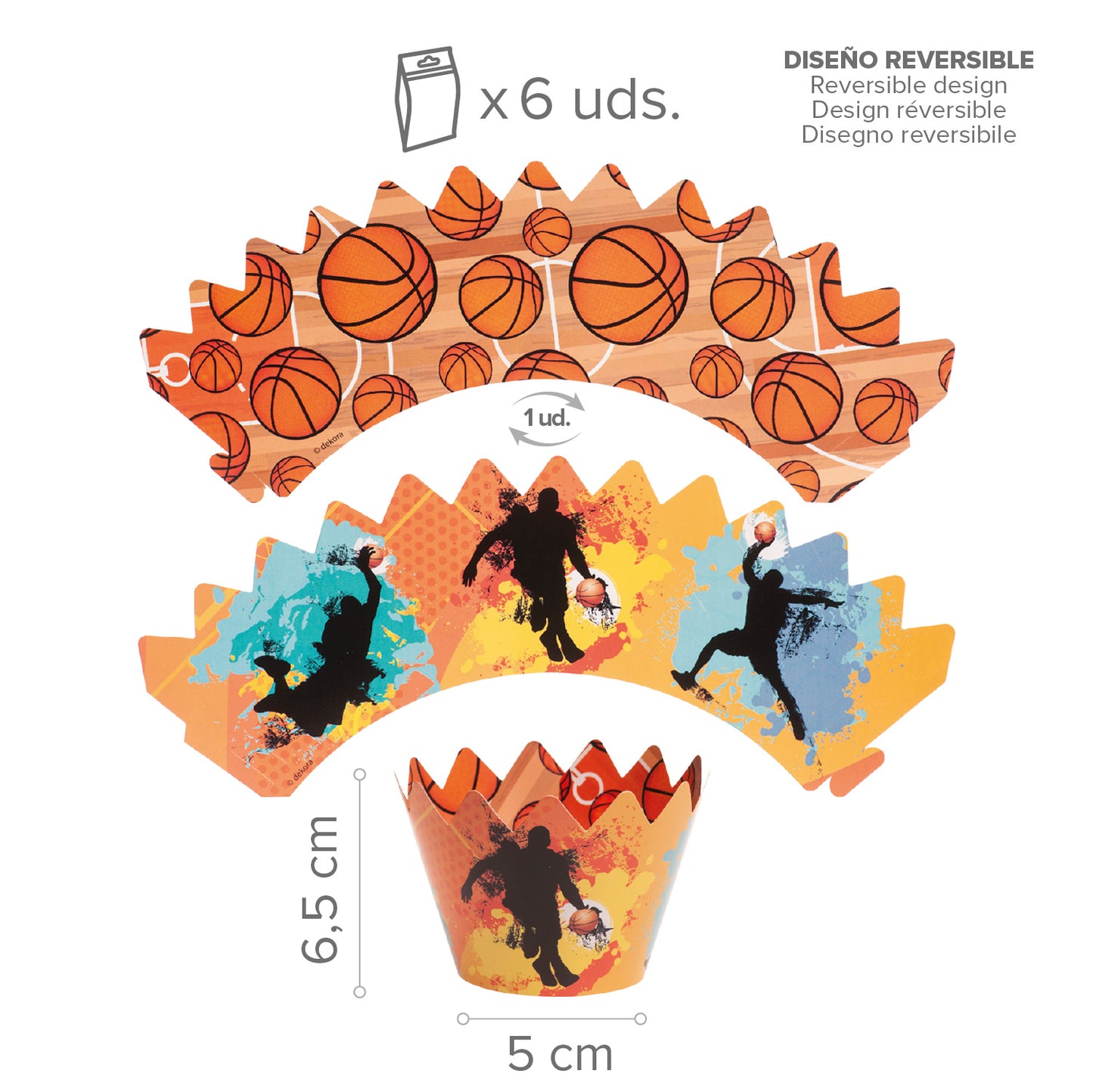 KIT DECORACION CUPCAKES BALONCESTO