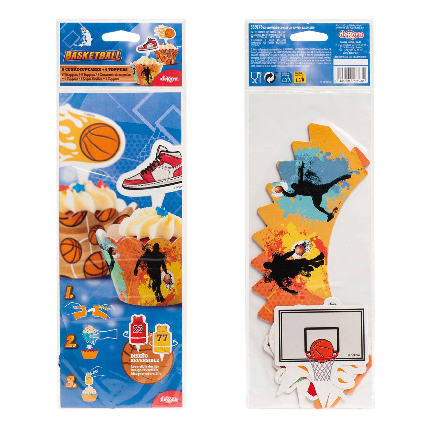 KIT DECORACION CUPCAKES BALONCESTO