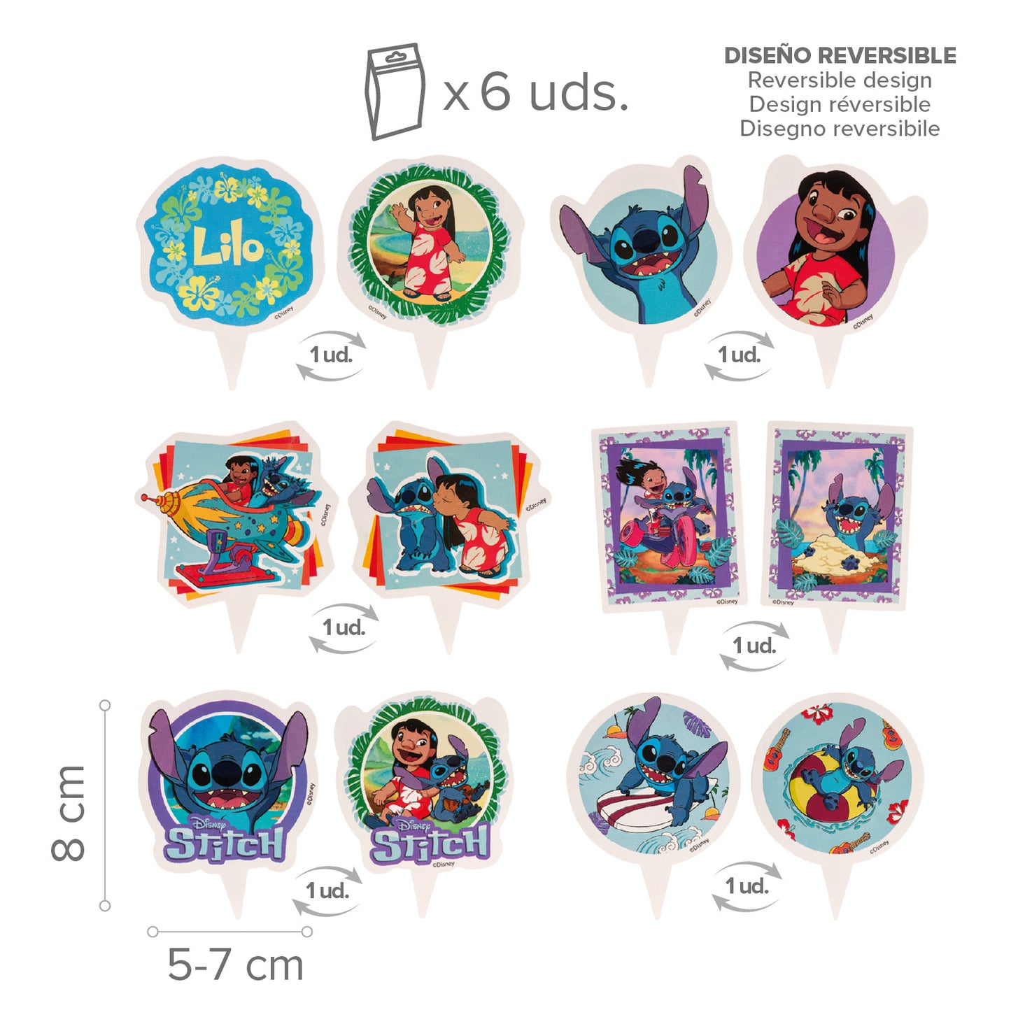 KIT DECORACION CUPCAKES STITCH