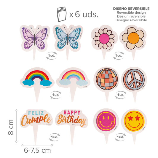 KIT DECORACION CUPCAKES HAPPY BIRTHDAY