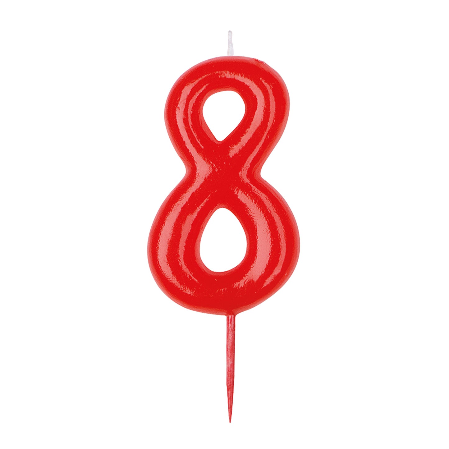 VELA TARTA CUMPLEAÑOS COLOR ROJO - Números del 0 al 9