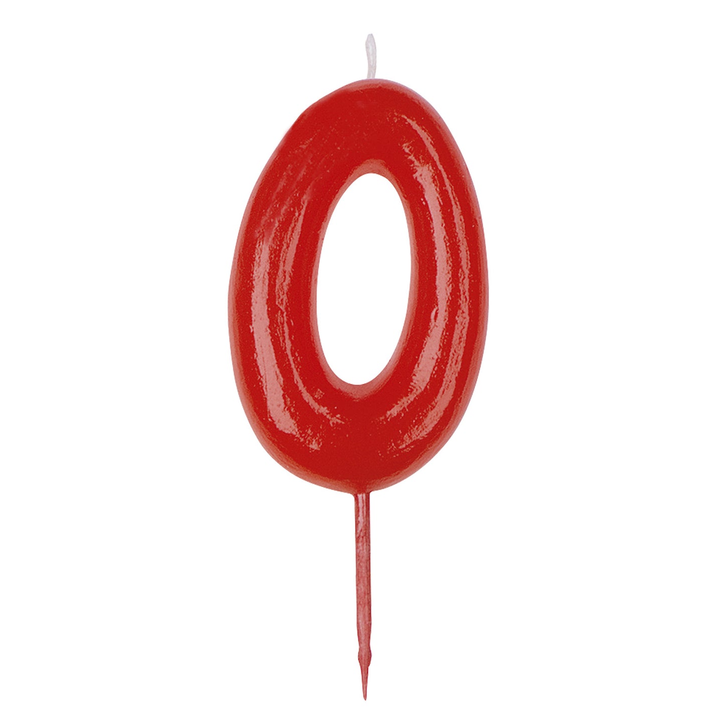 VELA TARTA CUMPLEAÑOS COLOR ROJO - Números del 0 al 9