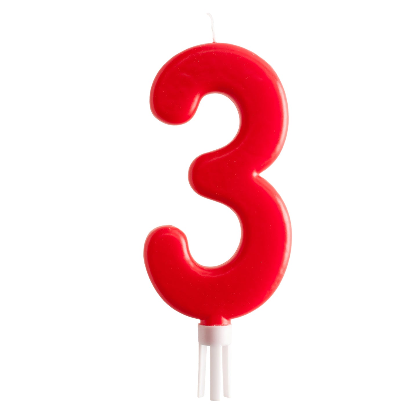 VELA GIGANTE TARTA CUMPLEAÑOS COLOR ROJO 15 CM - Números del 0 al 9