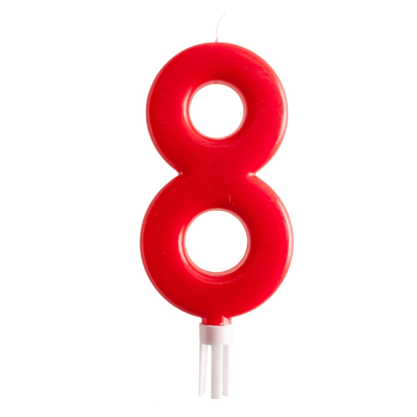 VELA GIGANTE TARTA CUMPLEAÑOS COLOR ROJO 15 CM - Números del 0 al 9