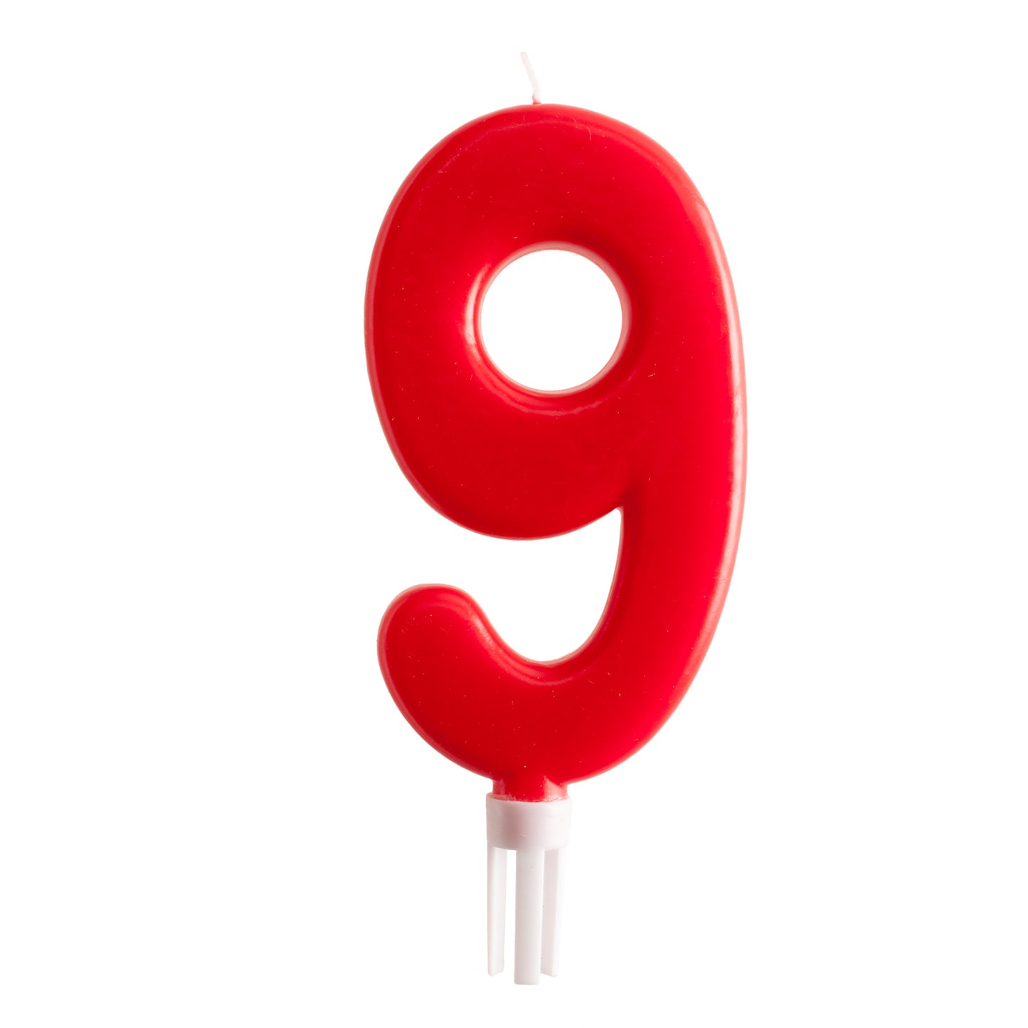 VELA GIGANTE TARTA CUMPLEAÑOS COLOR ROJO 15 CM - Números del 0 al 9