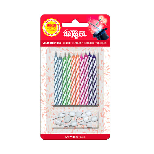 10 VELAS MÁGICAS CUMPLEAÑOS DE COLORES