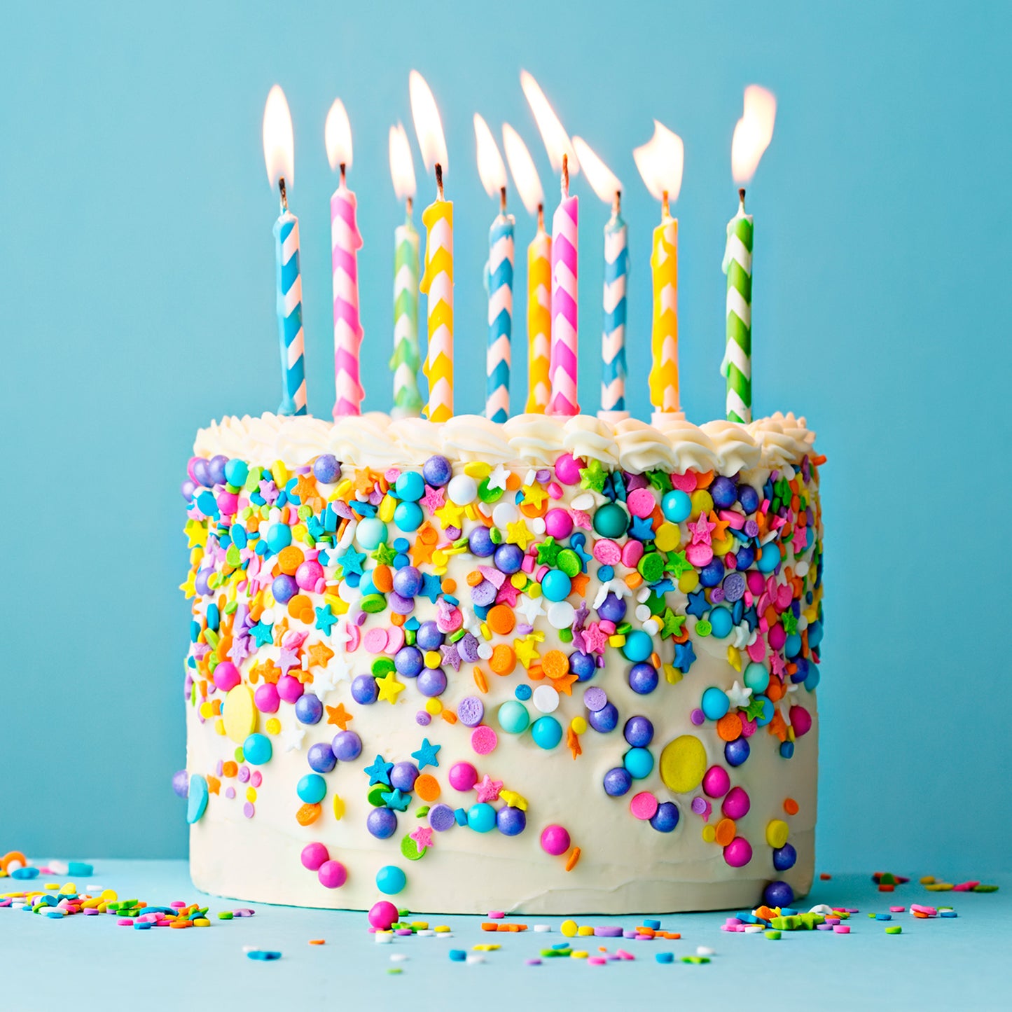 10 VELAS MÁGICAS CUMPLEAÑOS DE COLORES