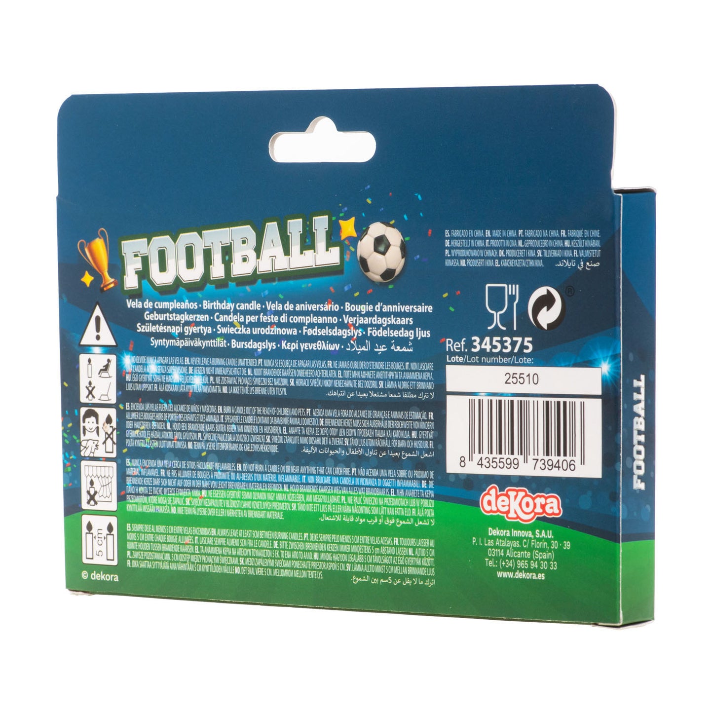 VELAS TARTA CUMPLEAÑOS FÚTBOL 4UD