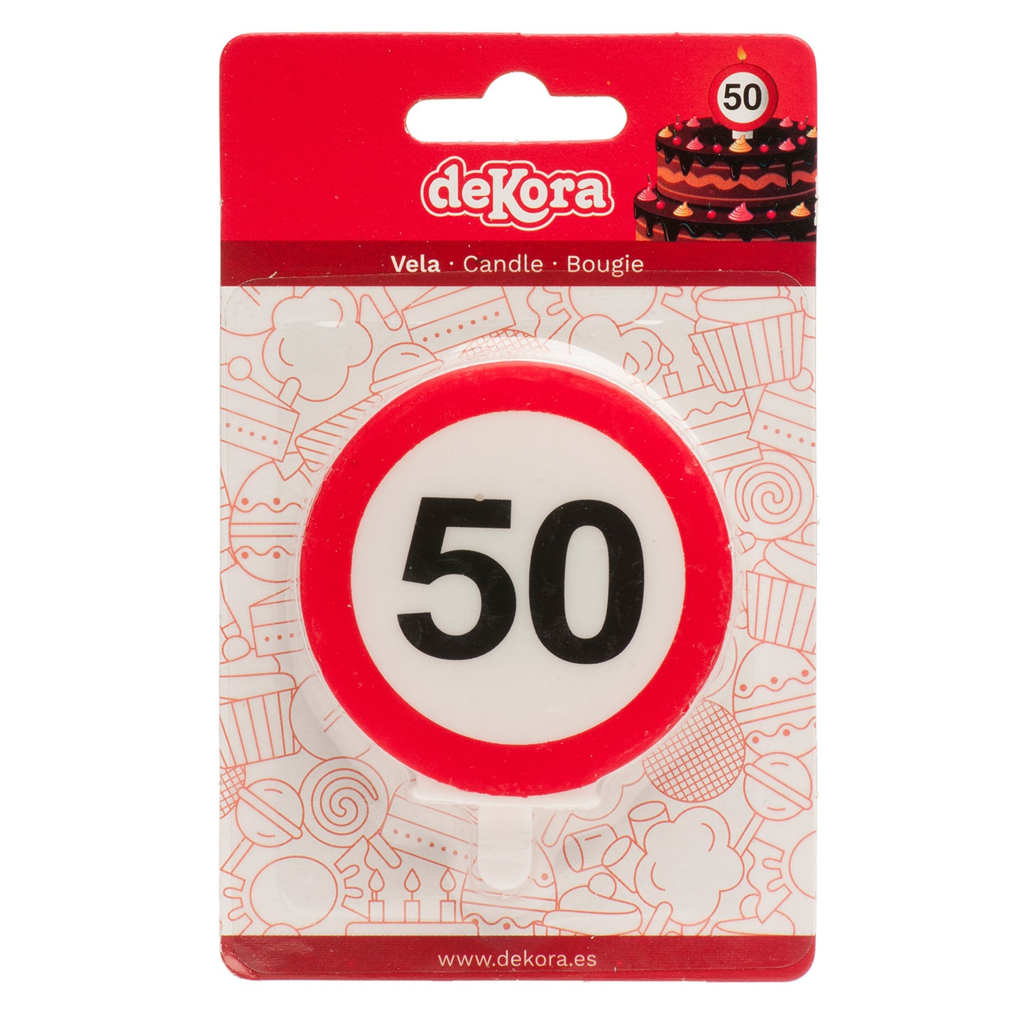 VELA 50 AÑOS SEÑAL PROHIBIDO 6,3 CM