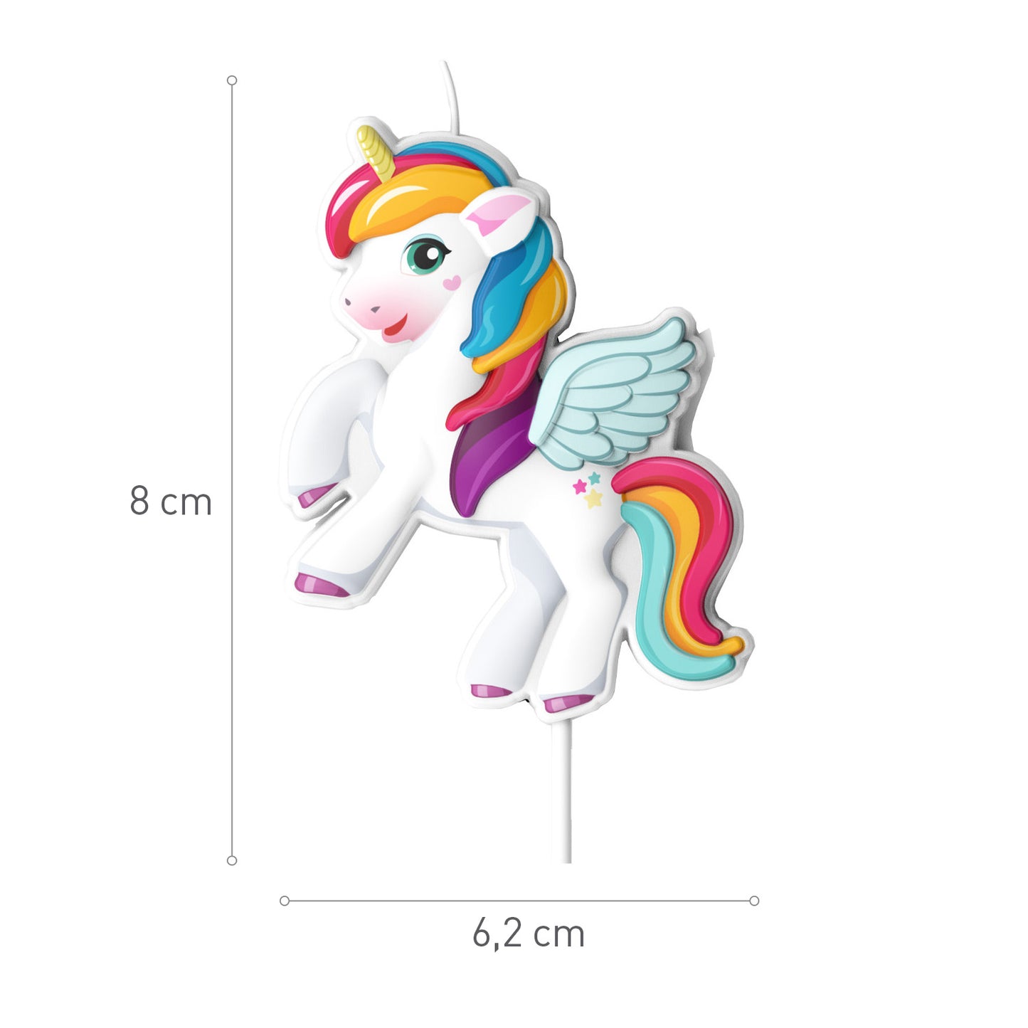 VELA TARTA CUMPLEAÑOS UNICORNIO 8CM