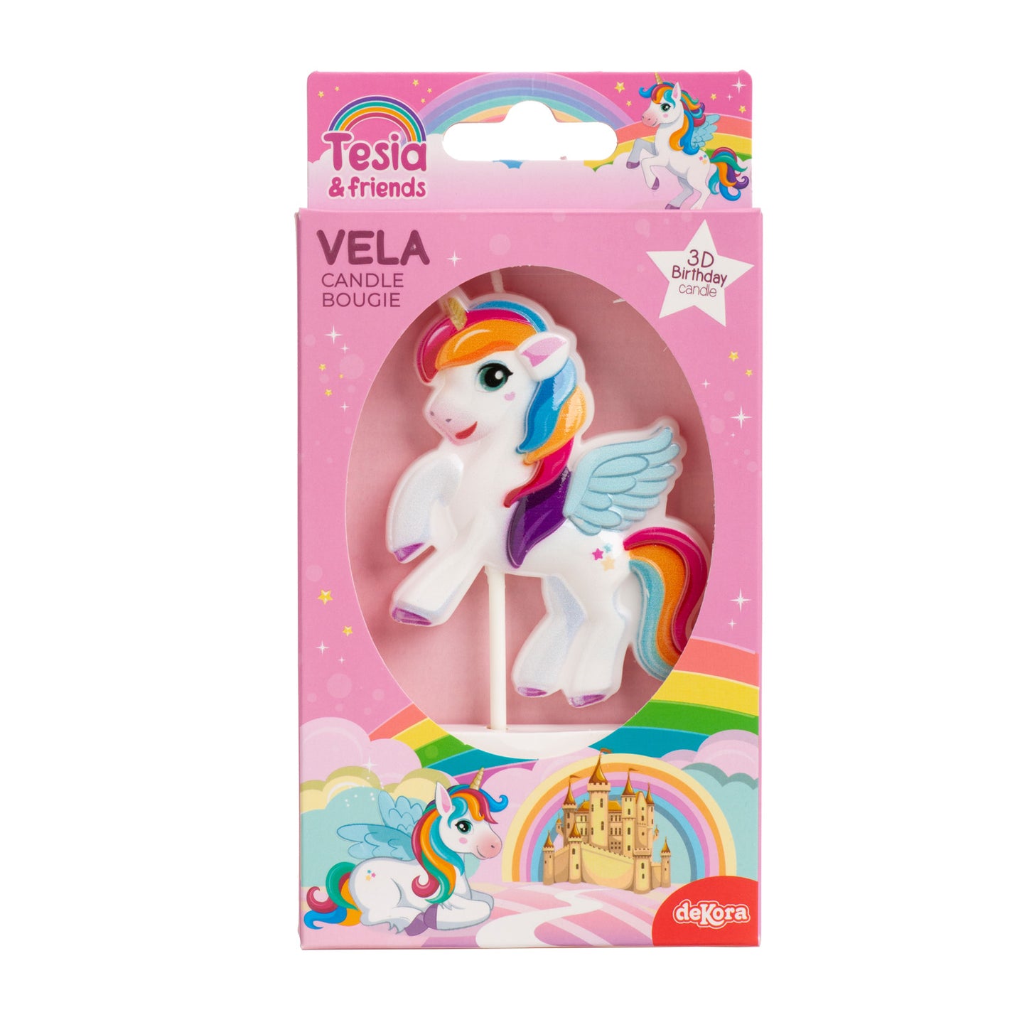 VELA TARTA CUMPLEAÑOS UNICORNIO 8CM