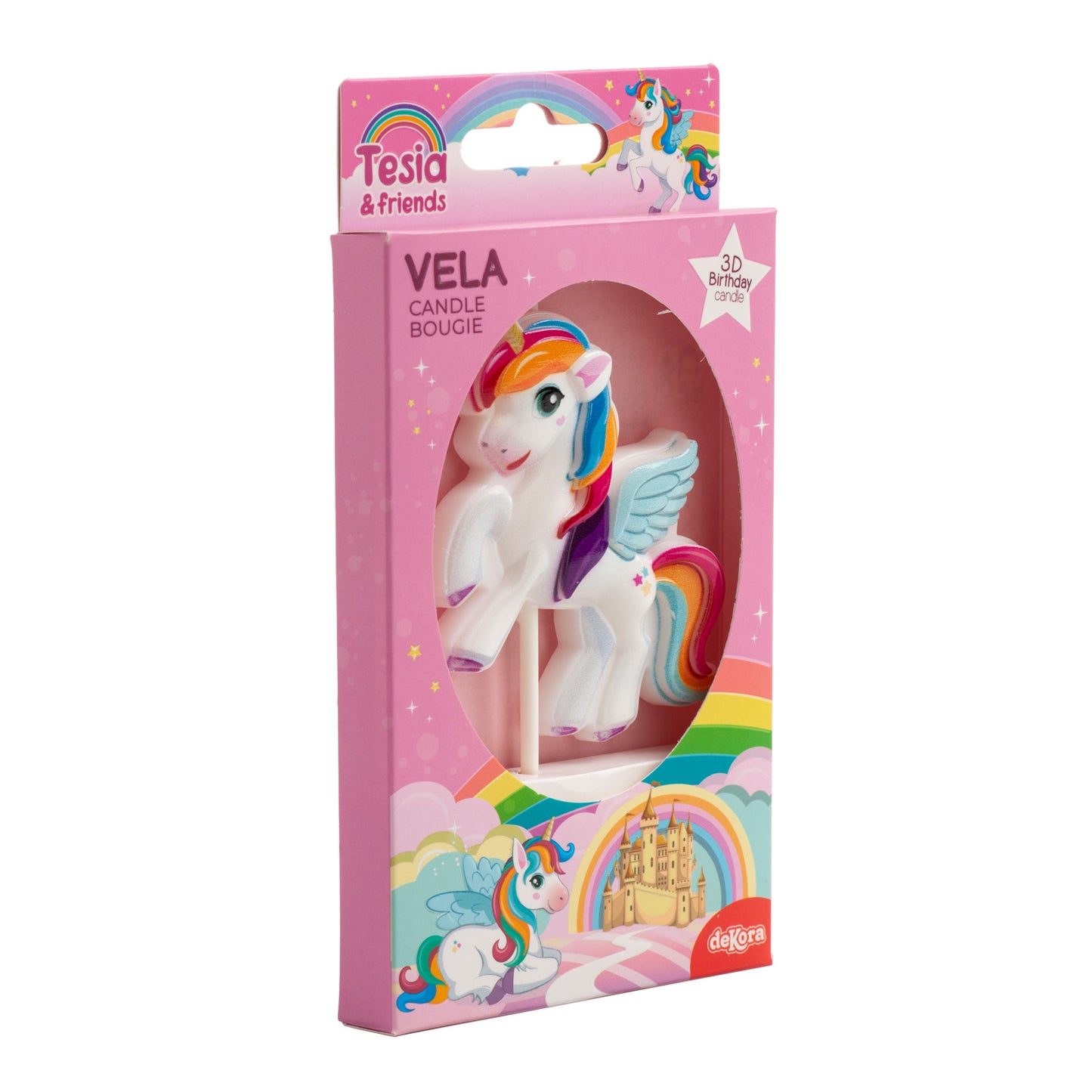 VELA TARTA CUMPLEAÑOS UNICORNIO 8CM