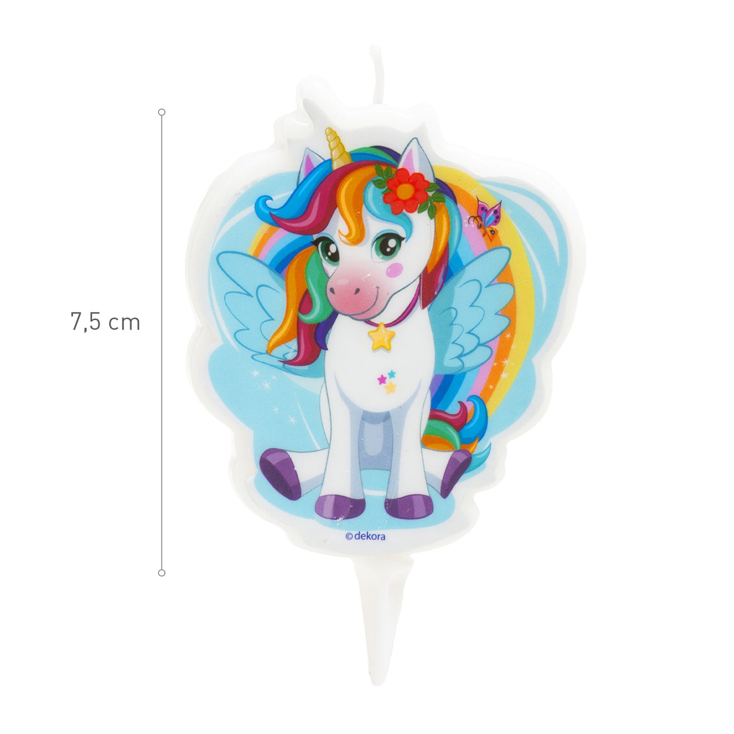 VELA TARTA CUMPLEAÑOS UNICORNIO TESIA 2D 7,5CM