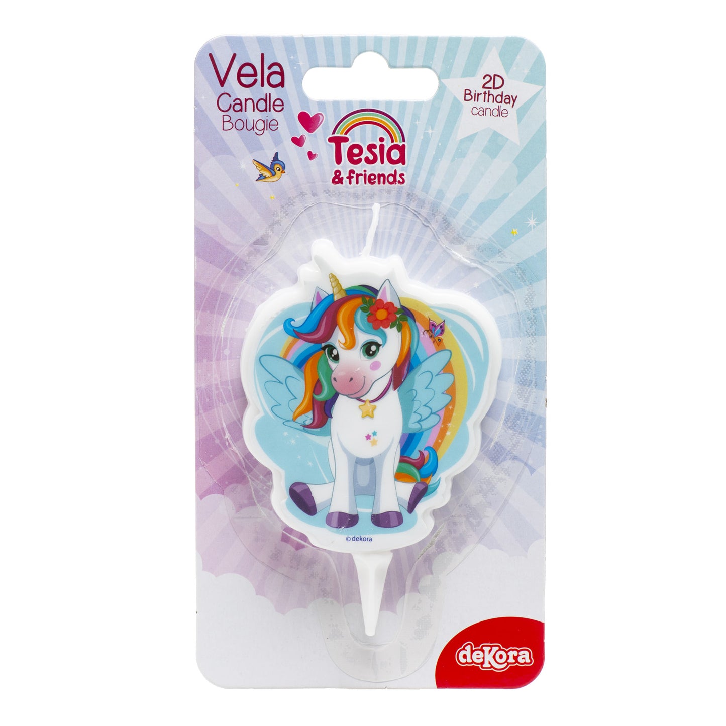 VELA TARTA CUMPLEAÑOS UNICORNIO TESIA 2D 7,5CM