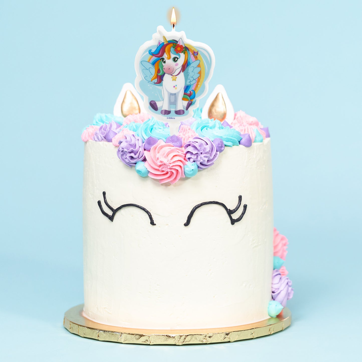 VELA TARTA CUMPLEAÑOS UNICORNIO TESIA 2D 7,5CM
