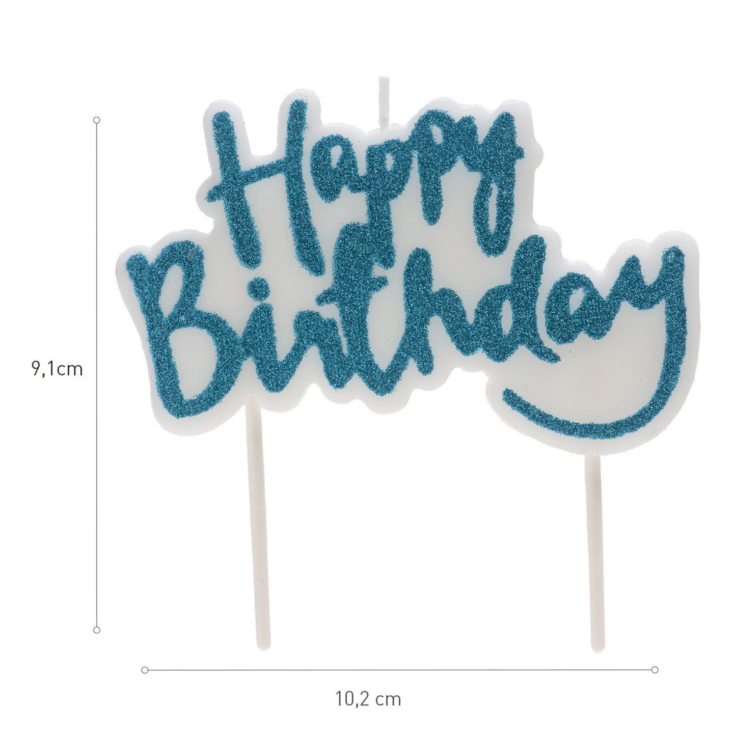 VELA TARTA CUMPLEAÑOS HAPPY BIRTHDAY AZUL 10x6,5 CM