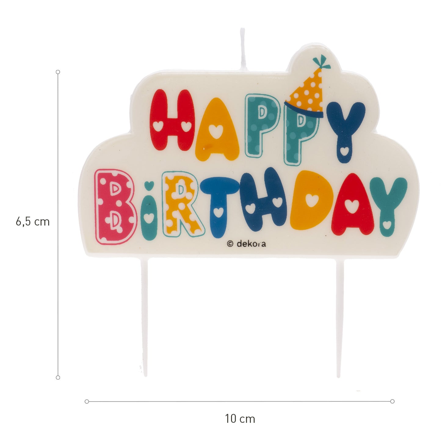 VELA TARTA CUMPLEAÑOS HAPPY BIRTHDAY 10x6 CM