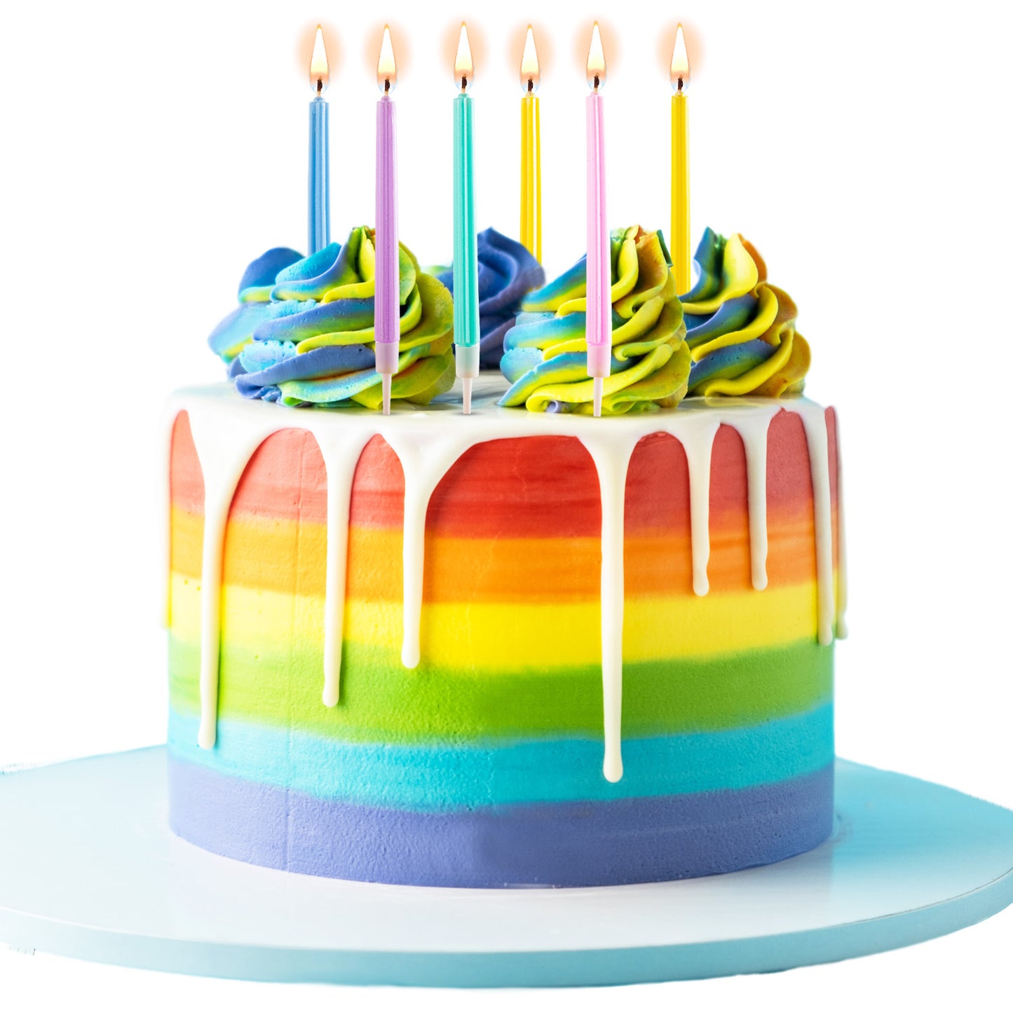 VELAS DE CUMPLEAÑOS PARTY COLUMNAS COLORES 12 CM - 6 UD