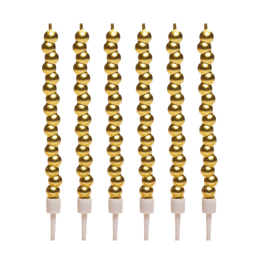 VELAS DE BURBUJA COLOR ORO 14 CM - 6 UD