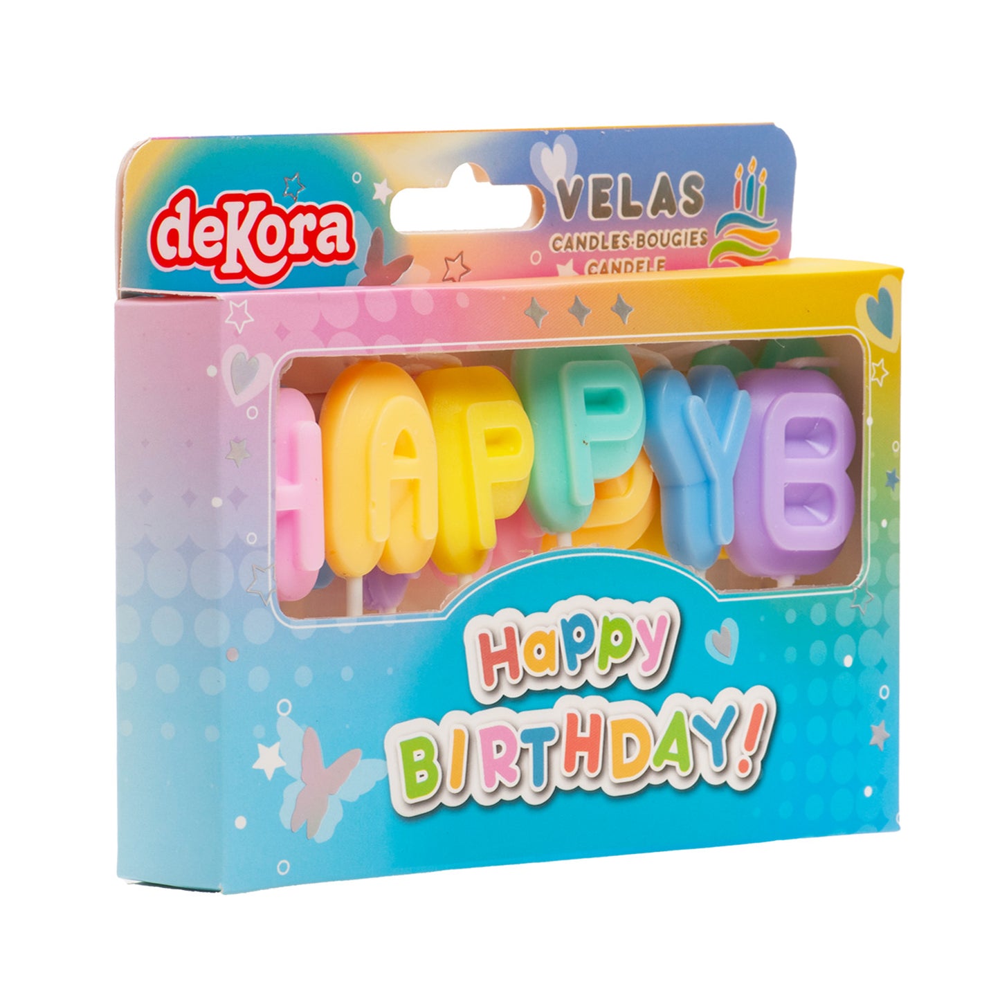 VELAS LETRAS HAPPY BIRTHDAY TARTA CUMPLEAÑOS  8 CM