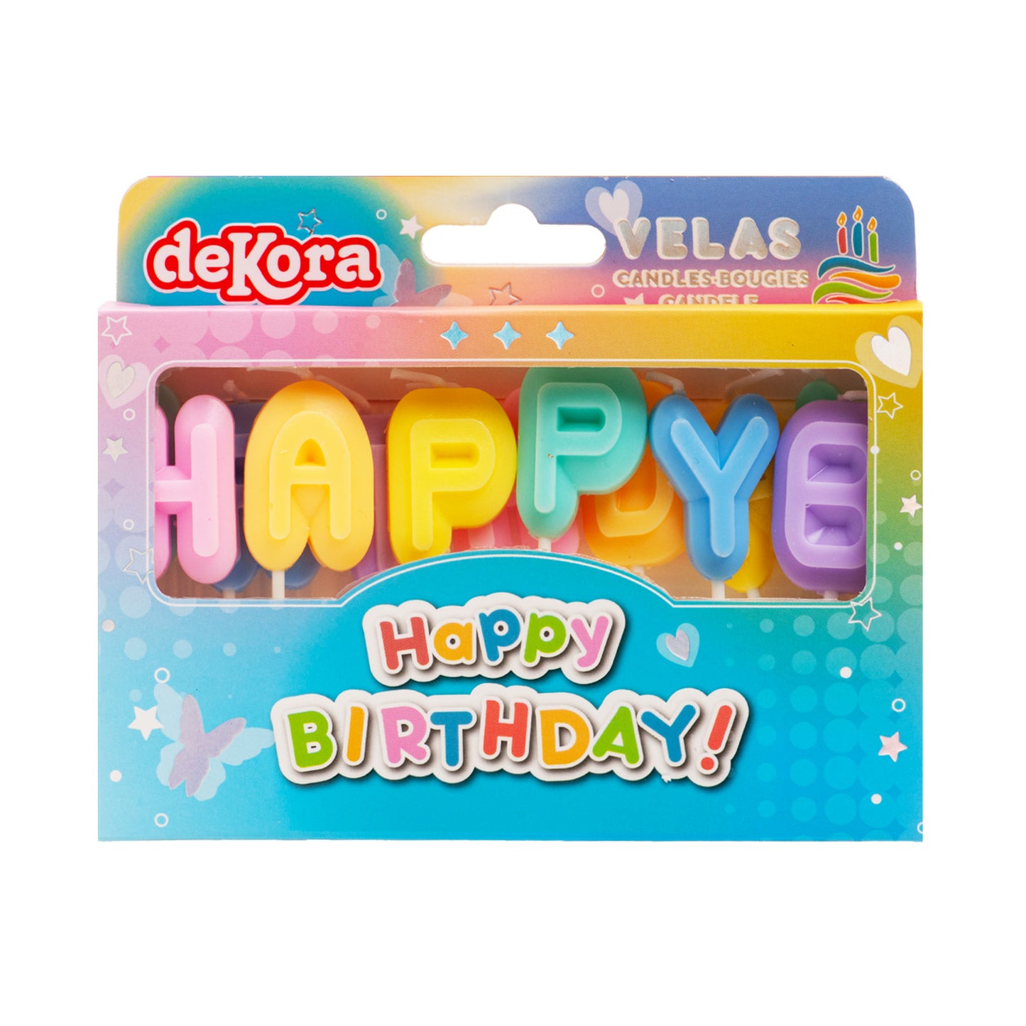 VELAS LETRAS HAPPY BIRTHDAY TARTA CUMPLEAÑOS  8 CM