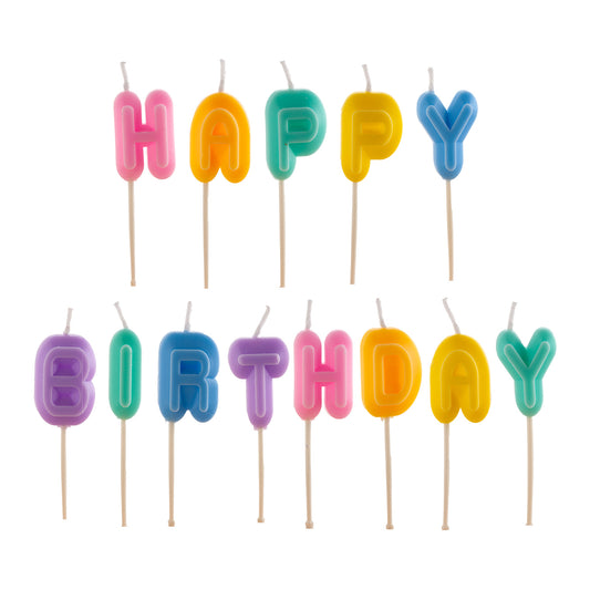 VELAS LETRAS HAPPY BIRTHDAY TARTA CUMPLEAÑOS  8 CM