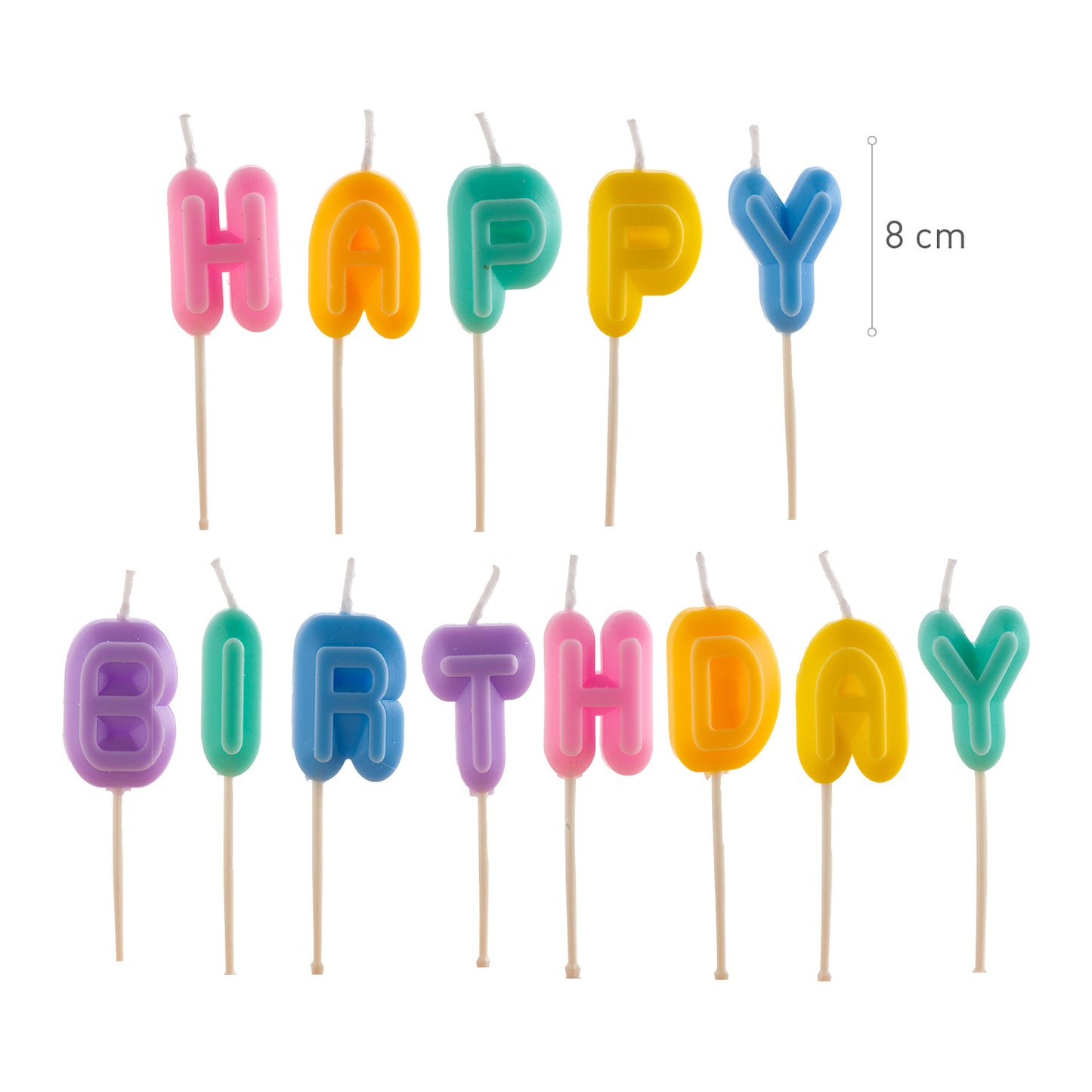 VELAS LETRAS HAPPY BIRTHDAY TARTA CUMPLEAÑOS  8 CM