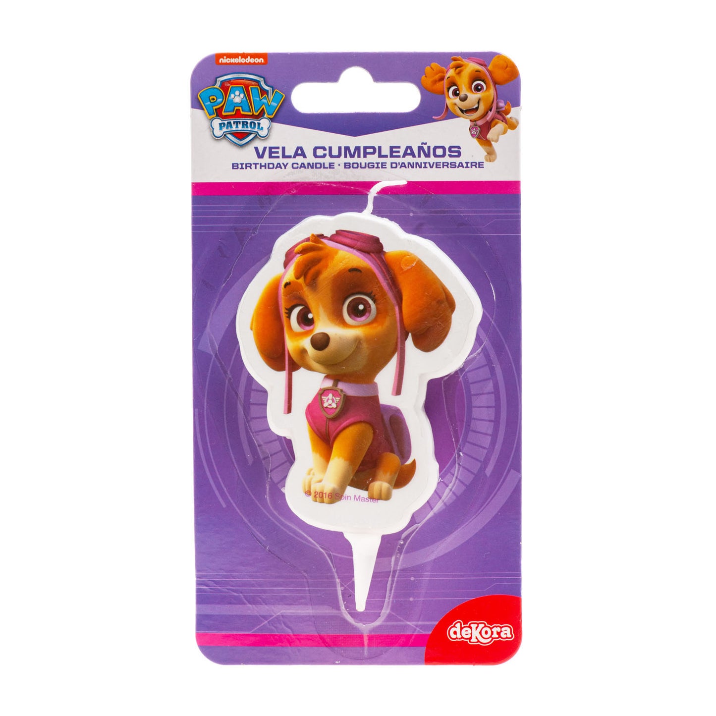 VELA TARTA CUMPLEAÑOS SKYE PAW PATROL 2D 7,5CM