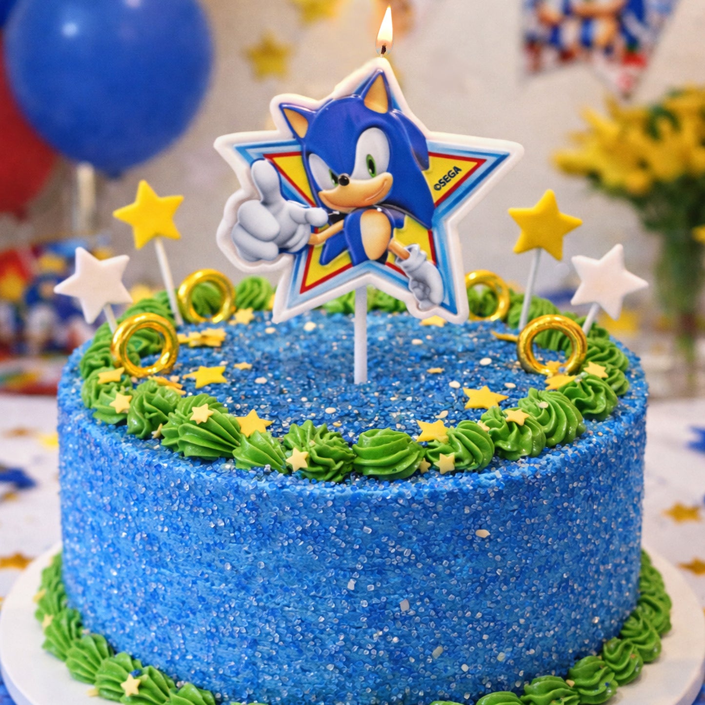 VELA TARTA CUMPLEAÑOS SONIC 11 CM
