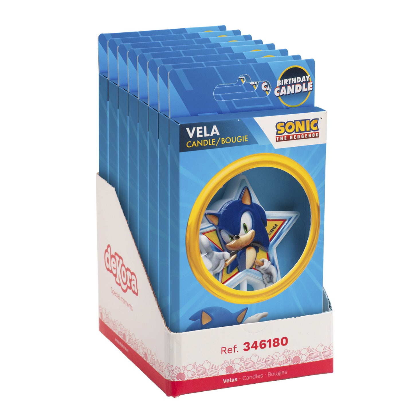 VELA TARTA CUMPLEAÑOS SONIC 11 CM