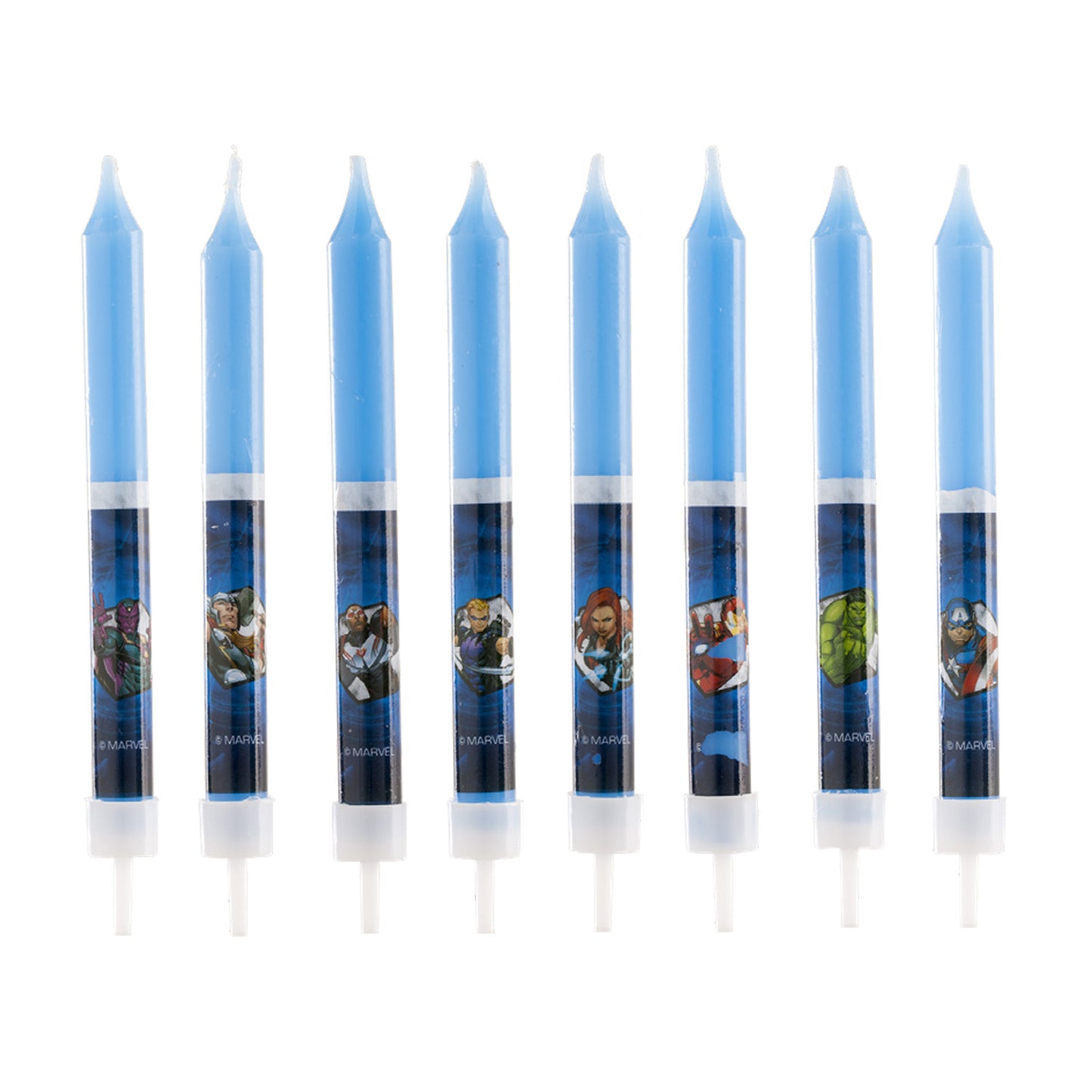 8 VELAS PALILLO TARTA CUMPLEAÑOS VENGADORES