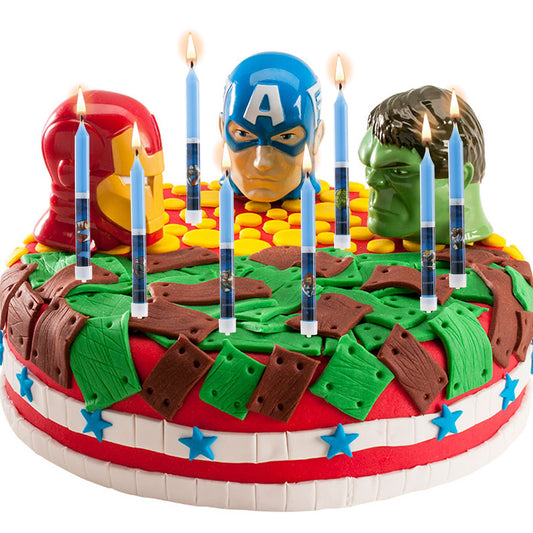8 VELAS PALILLO TARTA CUMPLEAÑOS VENGADORES