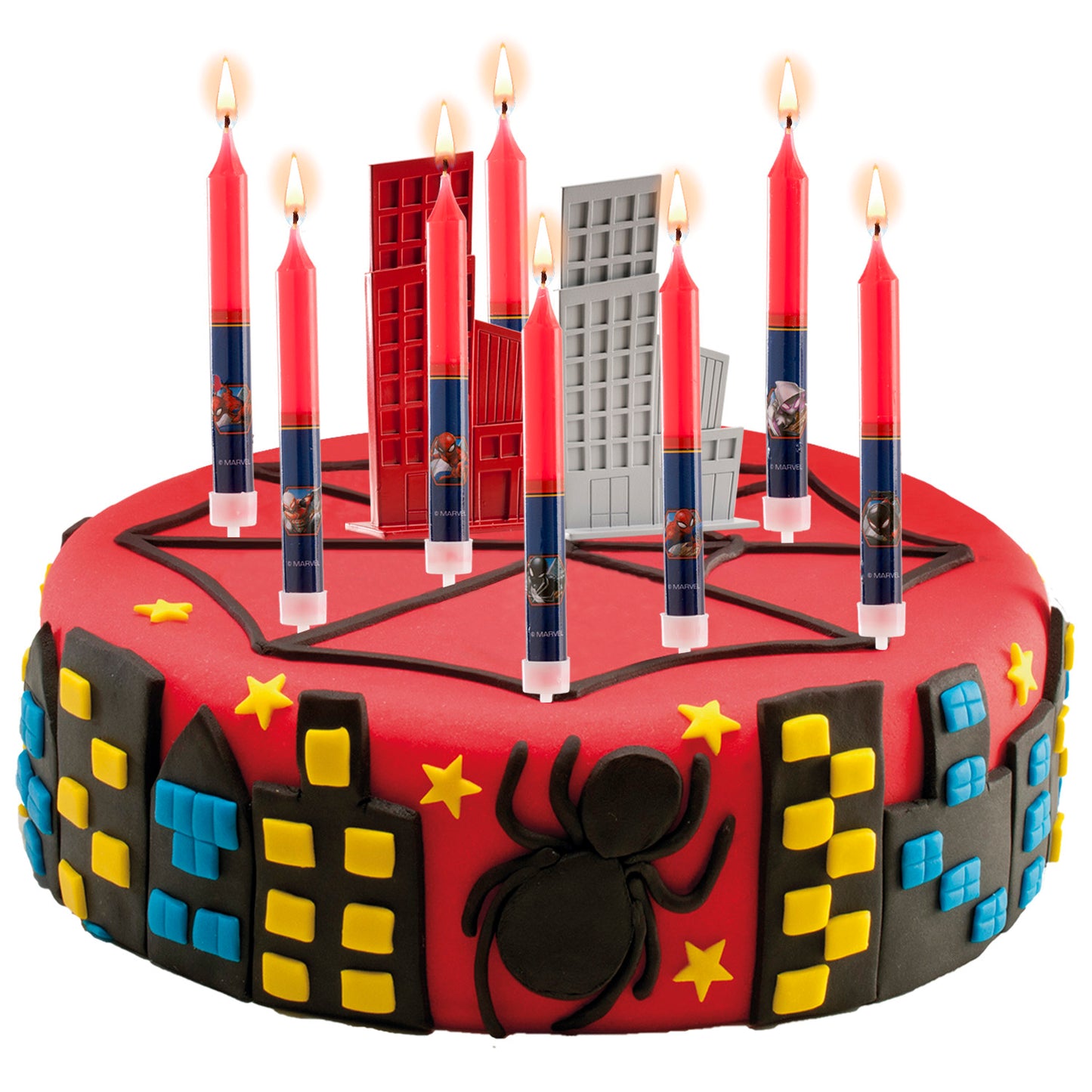8 VELAS PALILLO TARTA CUMPLEAÑOS SPIDERMAN