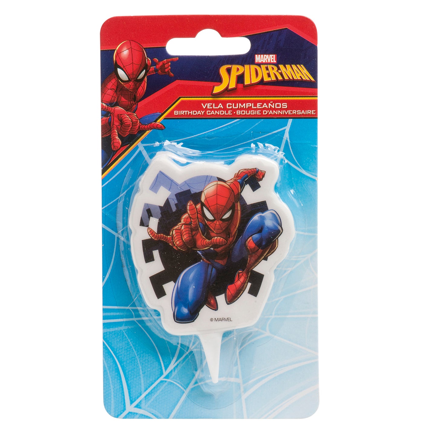 VELA TARTA CUMPLEAÑOS SPIDERMAN 2D 7,5CM