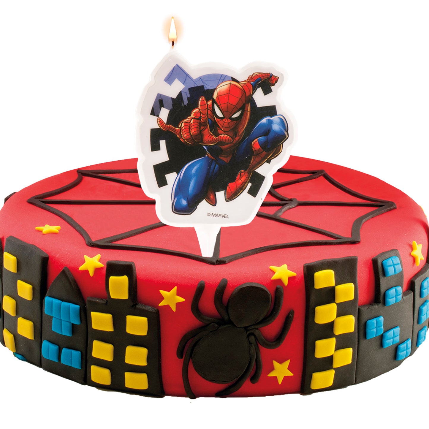 VELA TARTA CUMPLEAÑOS SPIDERMAN 2D 7,5CM