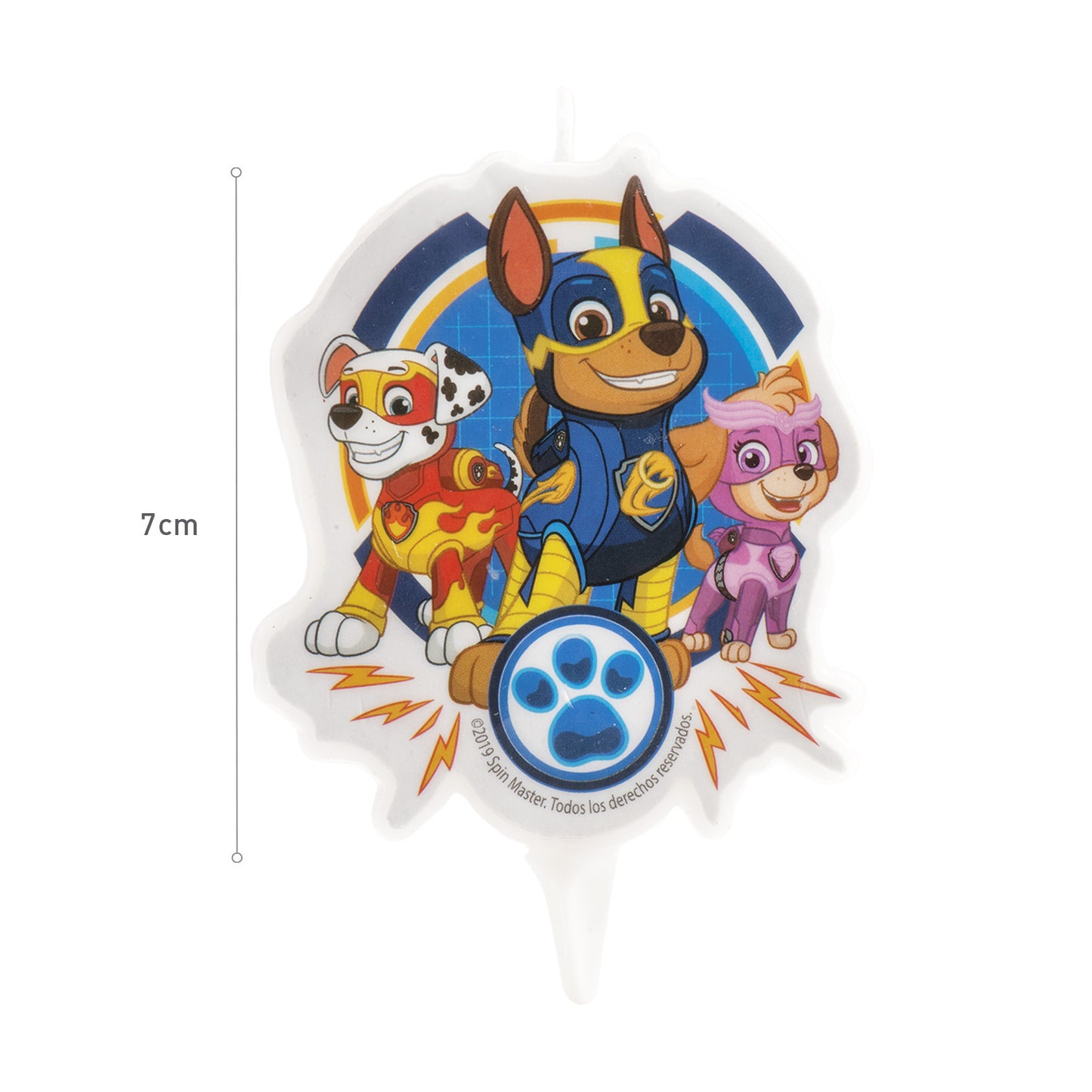 VELA TARTA CUMPLEAÑOS PAW PATROL 2D 7,5CM
