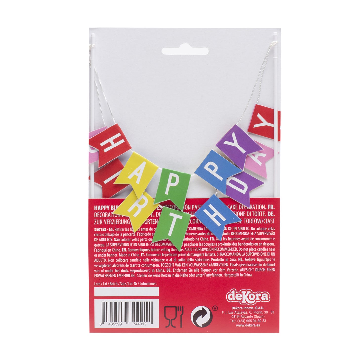 CAKE TOPPER BANDERAS HAPPY BIRTHDAY 20x13 CM