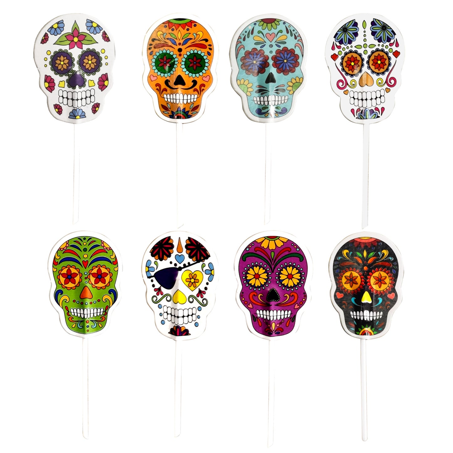 CUPCAKE TOPPERS PAPEL CALAVERAS HALLOWEEN - 16 UD