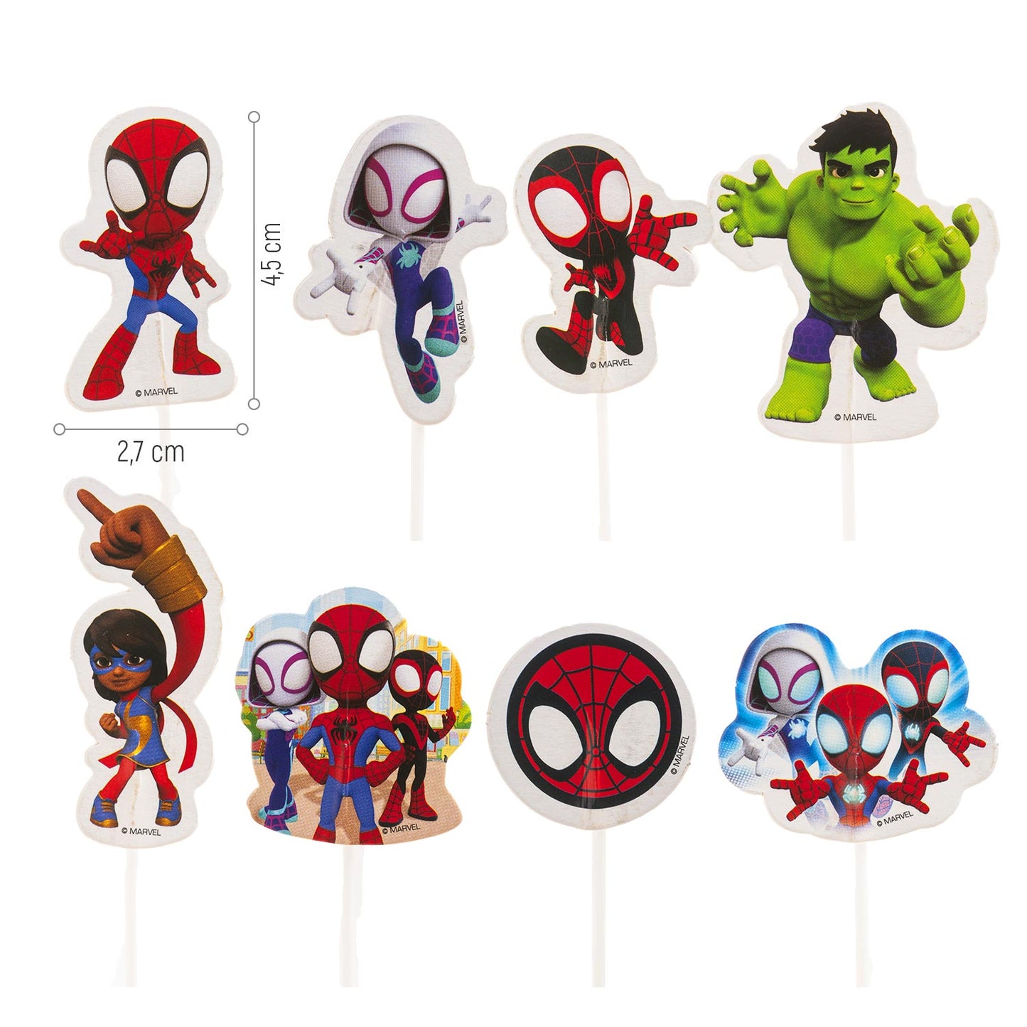 CUPCAKE TOPPERS PAPEL SPIDEY 16 UNIDADES