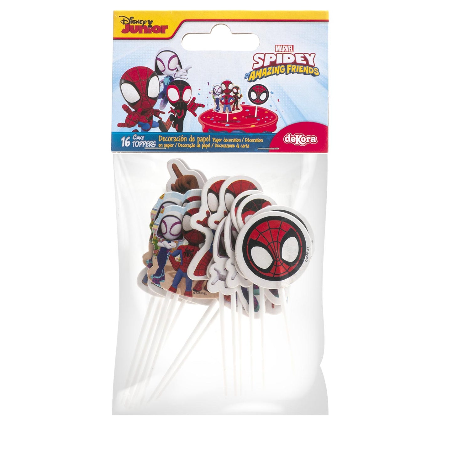 CUPCAKE TOPPERS PAPEL SPIDEY 16 UNIDADES