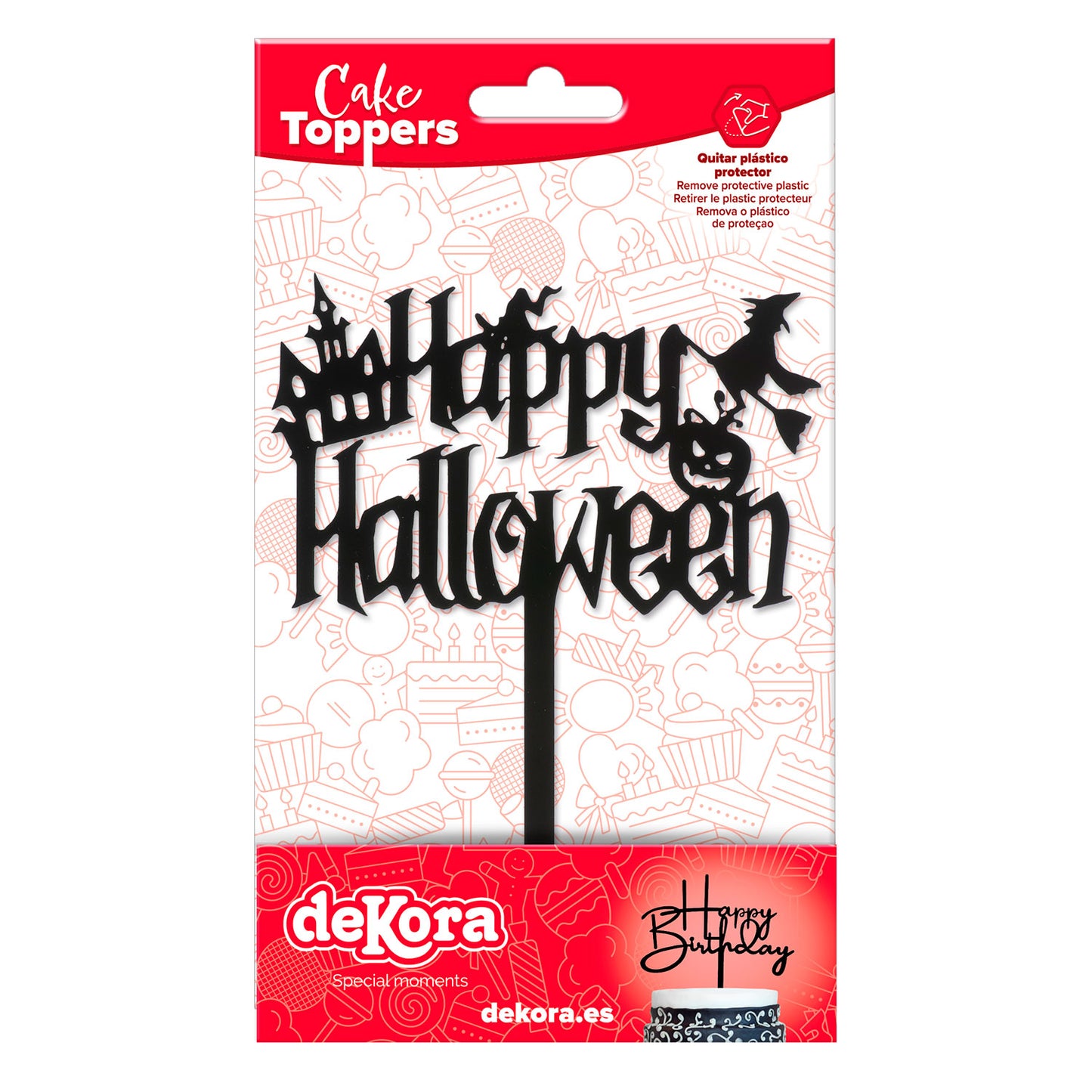 CAKE TOPPER HAPPY HALLOWEEN BRUJA 11,5X14CM