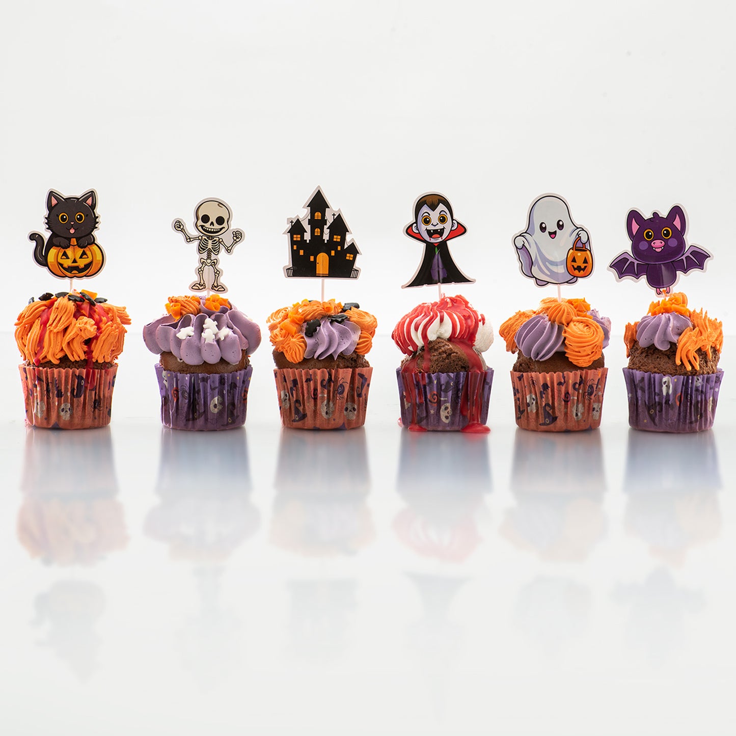 CUPCAKE TOPPERS PAPEL SURTIDO HALLOWEEN - 16 UD