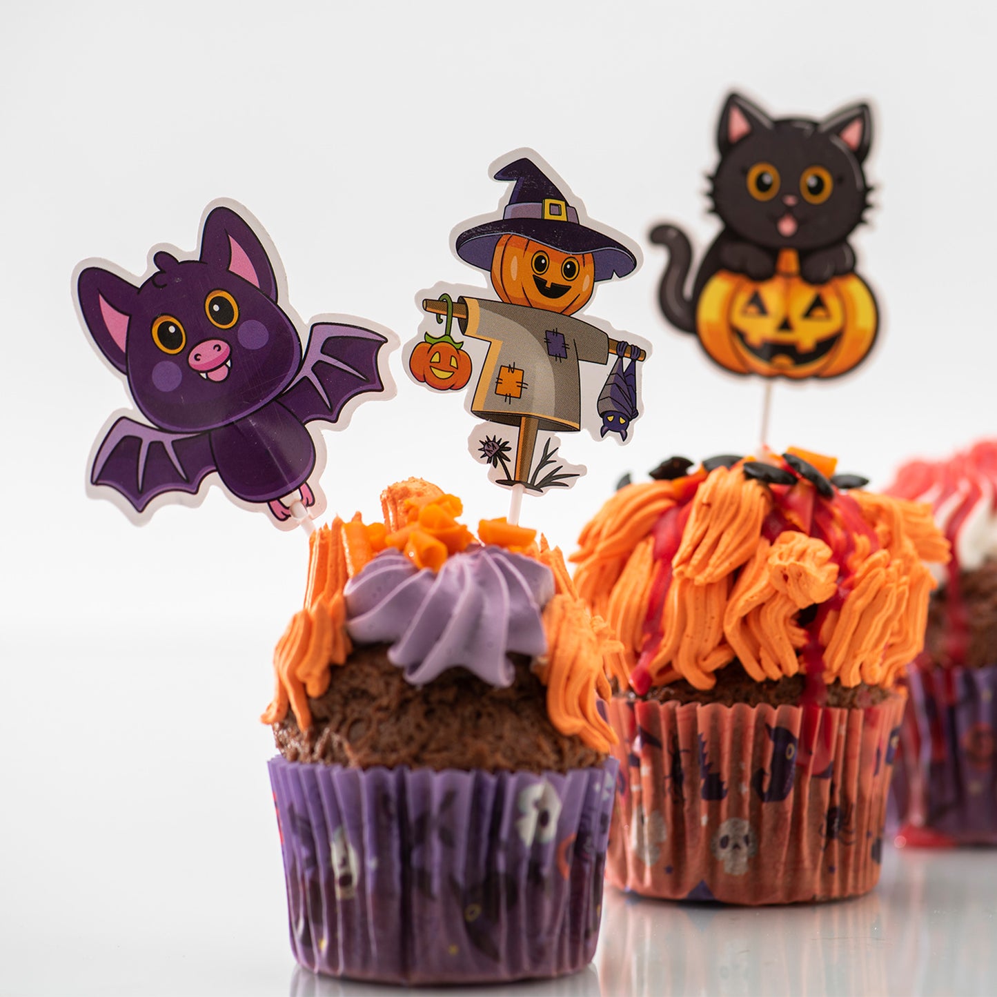 CUPCAKE TOPPERS PAPEL SURTIDO HALLOWEEN - 16 UD