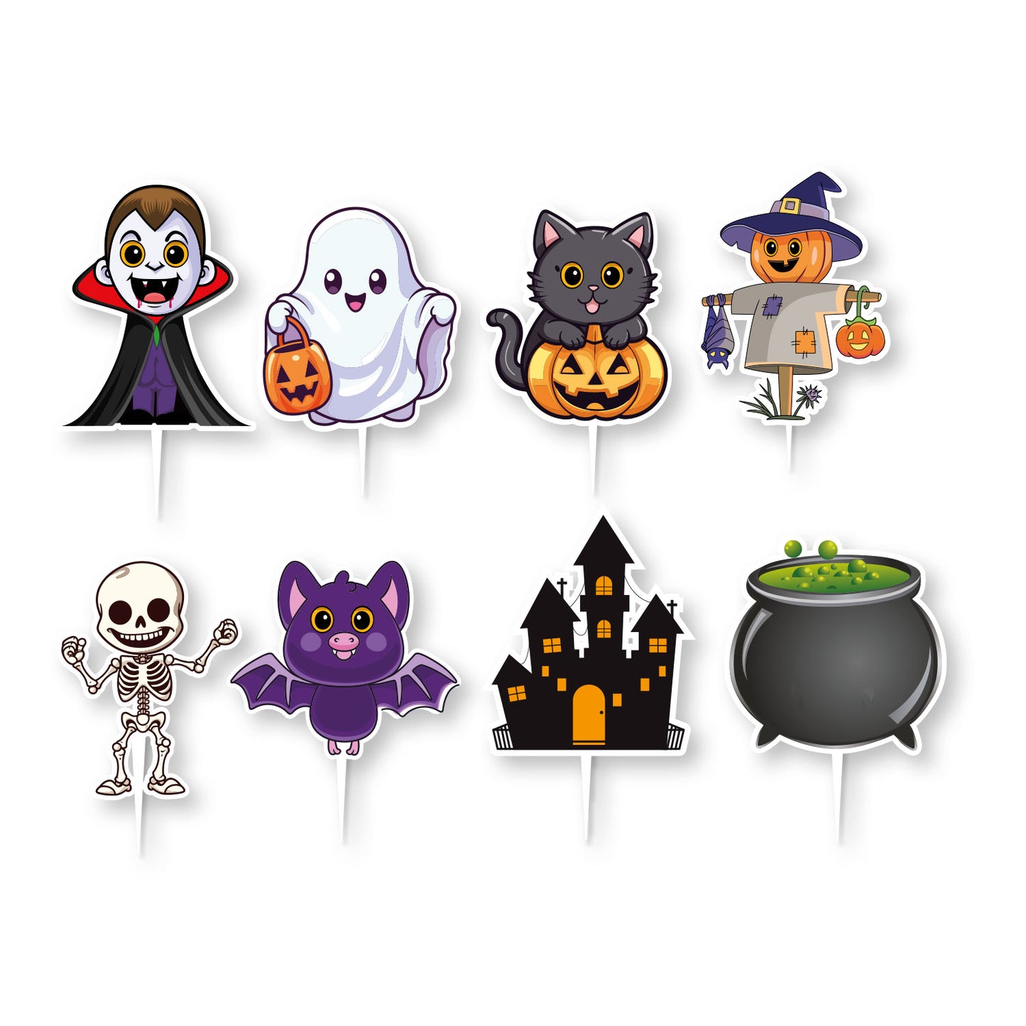 CUPCAKE TOPPERS PAPEL SURTIDO HALLOWEEN - 16 UD