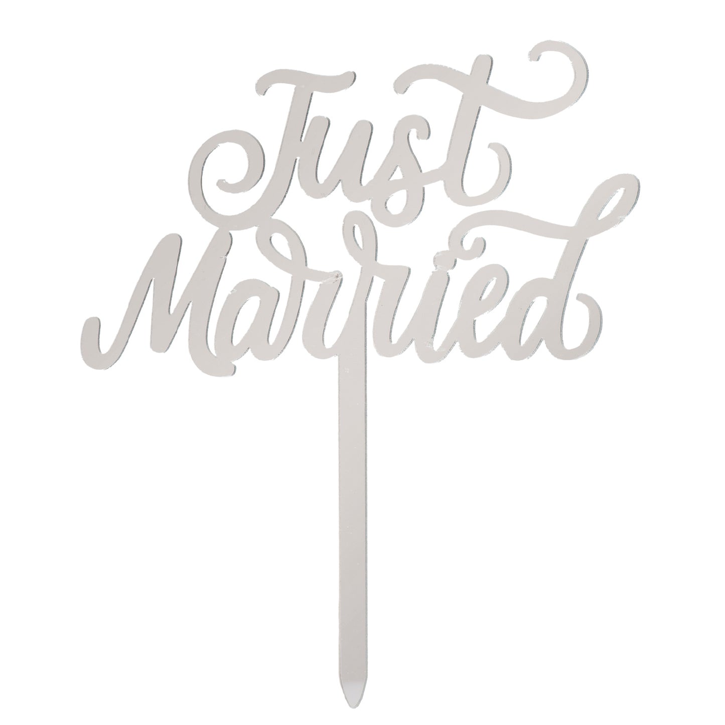 CAKE TOPPER JUST MARRIED PLATA 11x13 CM